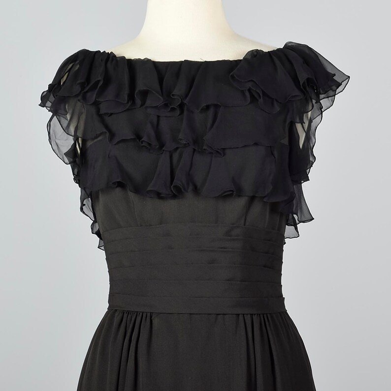 Small 1940s Little Black Dress Pencil Dress Summer Evening Dress Cocktail Dress Vintage 40s Hourglass Dress