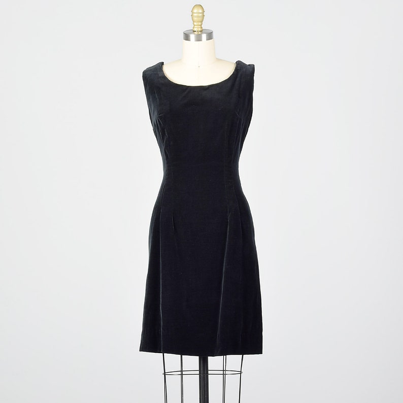 Medium 1950s Dress Black Velvet Jumper Dress Layering Piece Etsy