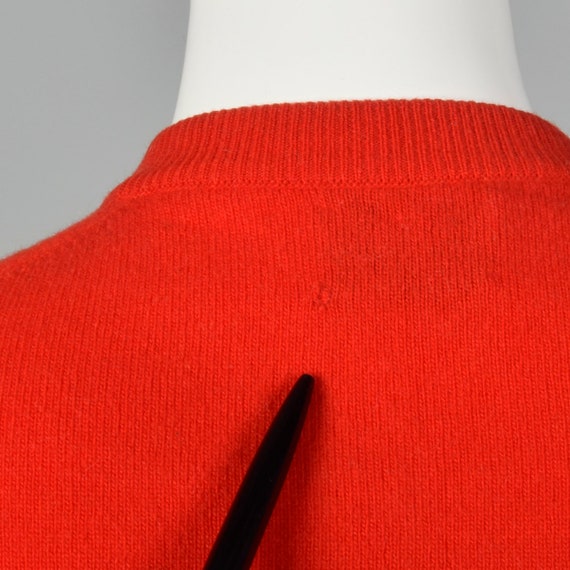 Medium Red Knit Sweater Long Sleeve Bow Rib Knit … - image 8