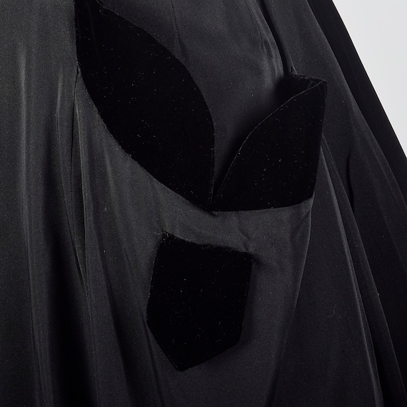 Small 1950s Dress Black Full Length Gown Velvet T… - image 9