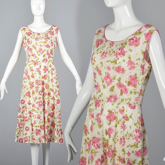 1930s Simple Cotton Dress Loose Summer 
