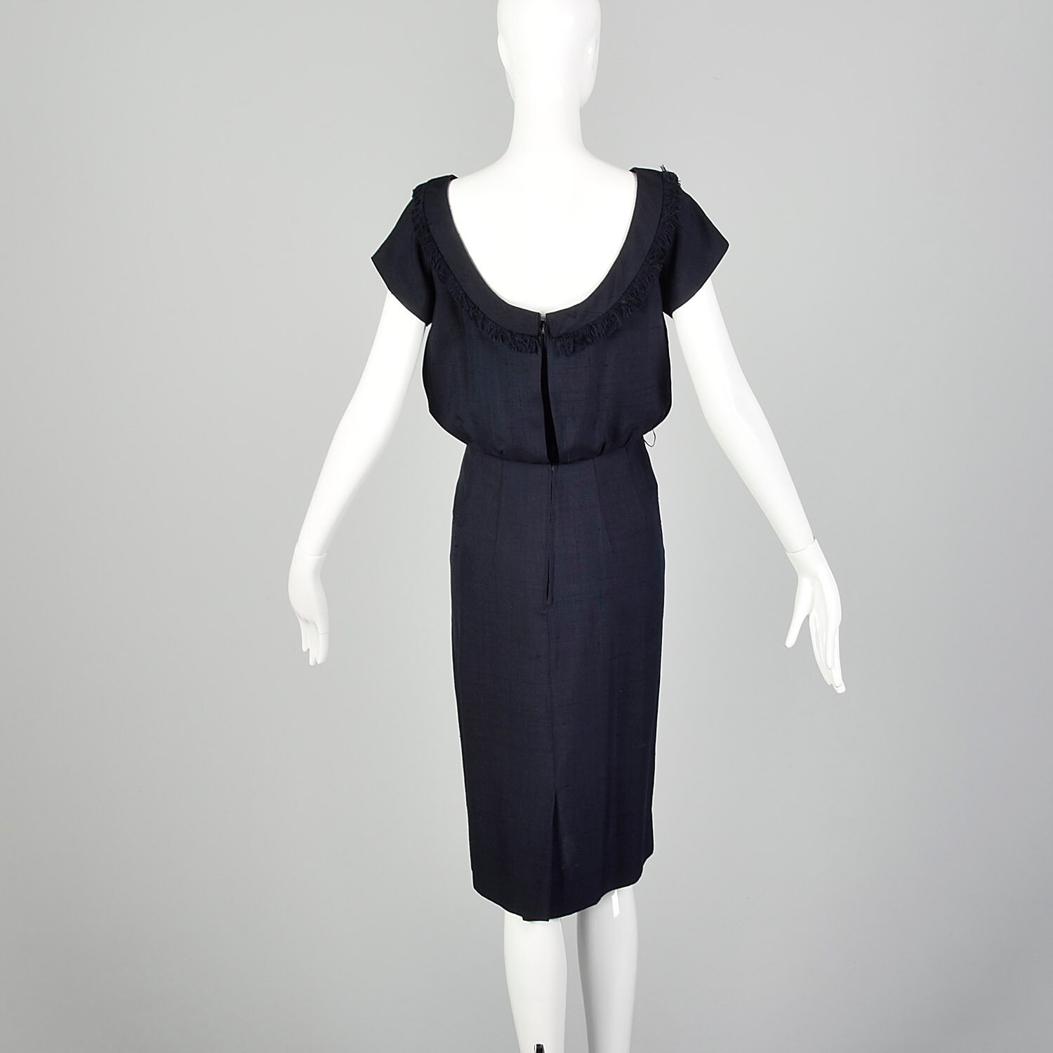 Small 1950s Suzy Perette Dress Navy Blue Blouson Fringe Collar - Etsy