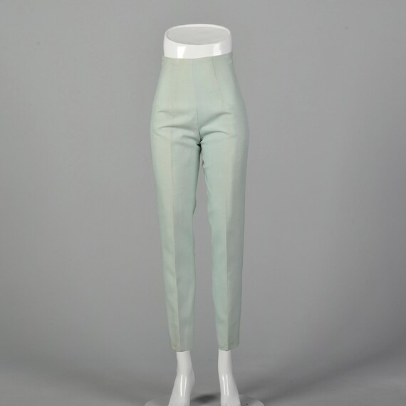 XXS 1960s Mint Pants Cigarette Pants Hight Waisted