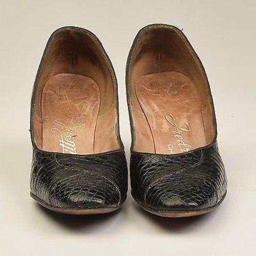 1960s Black Alligator Pumps Black Kitten Heels Exotic Leather - Etsy