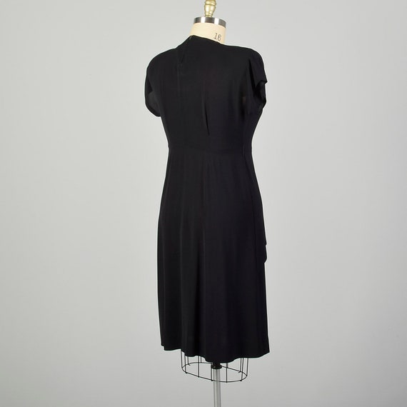 XL 1940s Little Black Dress Rayon Volup Beaded LB… - image 4