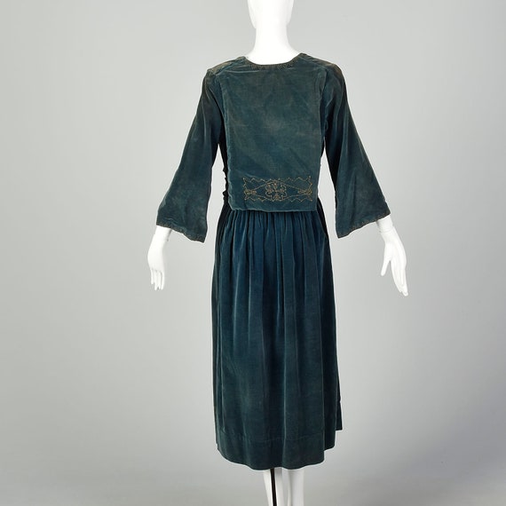 Medium 1910s Dress Edwardian Velvet Beaded Silk - image 3