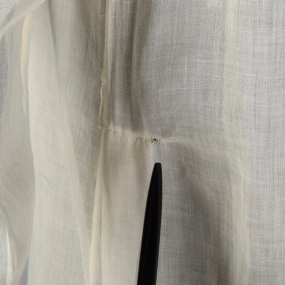 Small 1920s White Cotton Day Dress Vintage Sheer … - image 9