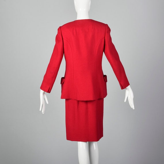 Medium 1960s Wool Skirt Suit Pockets Long Sleeve … - image 3