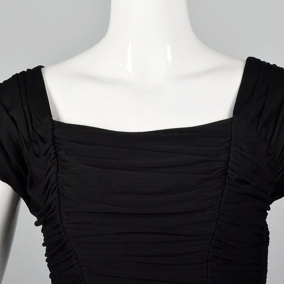 XXS Black Dress with Ruched Bodice Fitted Waist F… - image 8