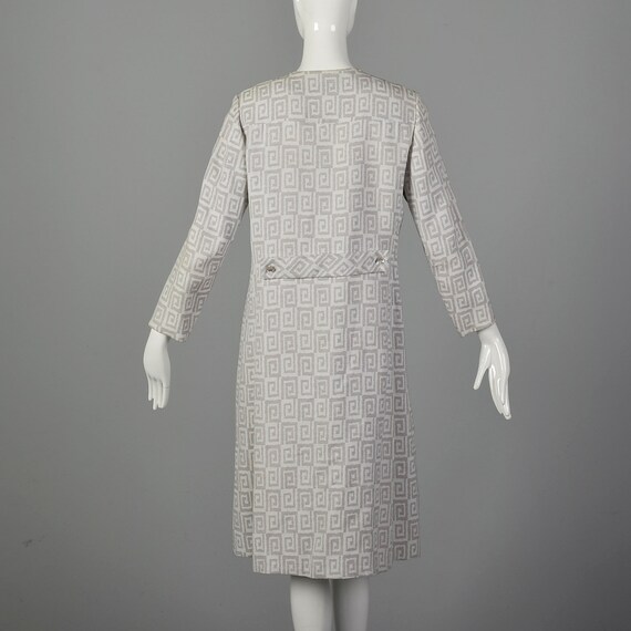 Medium 1960s Gray and White Dress Coat Lightweigh… - image 3