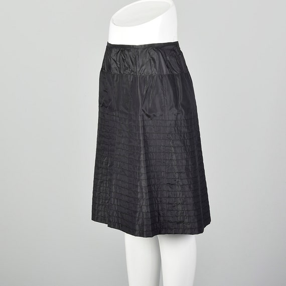 Small 1950s Black Slip Underpinning Quilted Stiff… - image 2