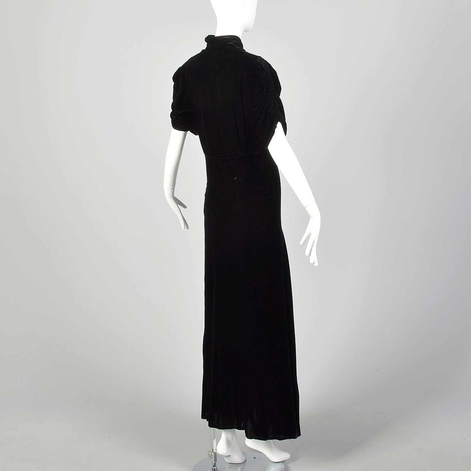 Small 1930s Dress Black Silk Velvet Formal Evening Gown - Etsy