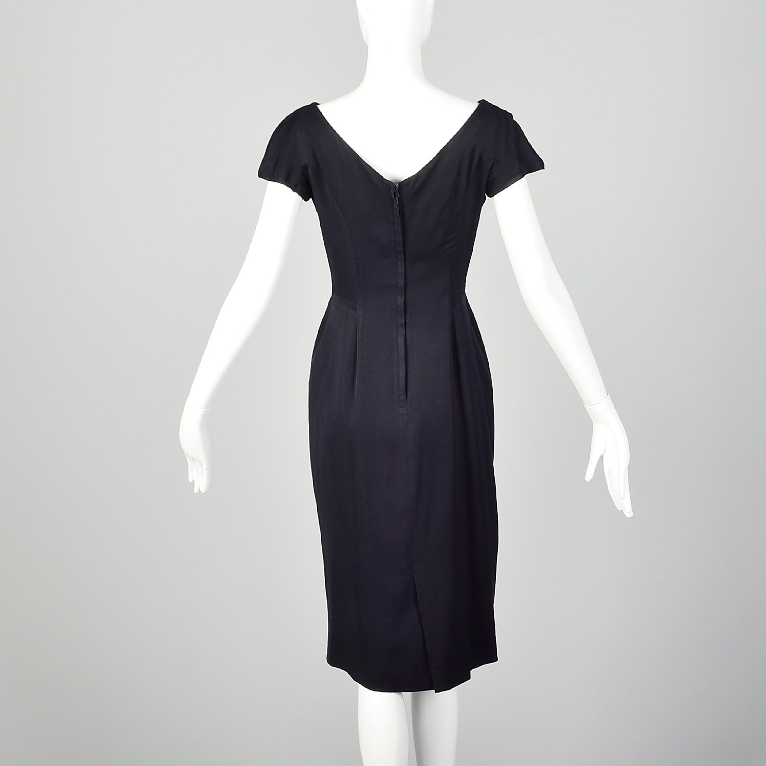 Small 1940s Dress Navy Blue Boatneck Notched Bow Pleated Skirt - Etsy