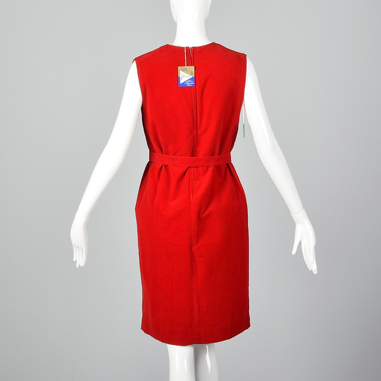 Small 1960s Dress Deadstock Velveteen Jumper Sleeveless Red - Etsy