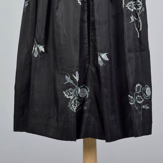 Small 1950s Strapless Silk Dress Black Silk Dress… - image 8