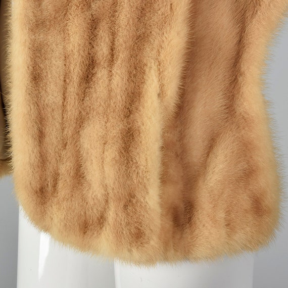 1960s Buff Mink Stole Front Pockets Fur Stole Min… - image 8