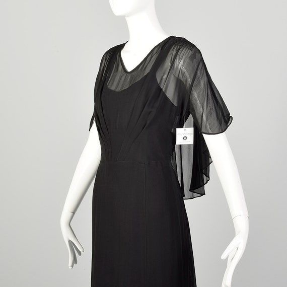 Large 1930s Little Black Dress Formal Evening She… - image 6