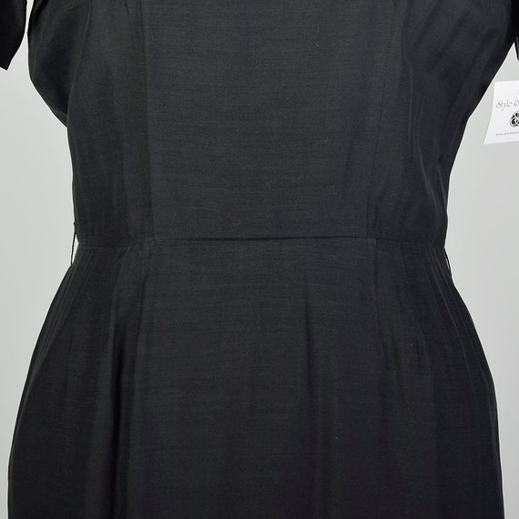 Large 1950s Bonwit Teller Black Dress with Neck D… - image 6