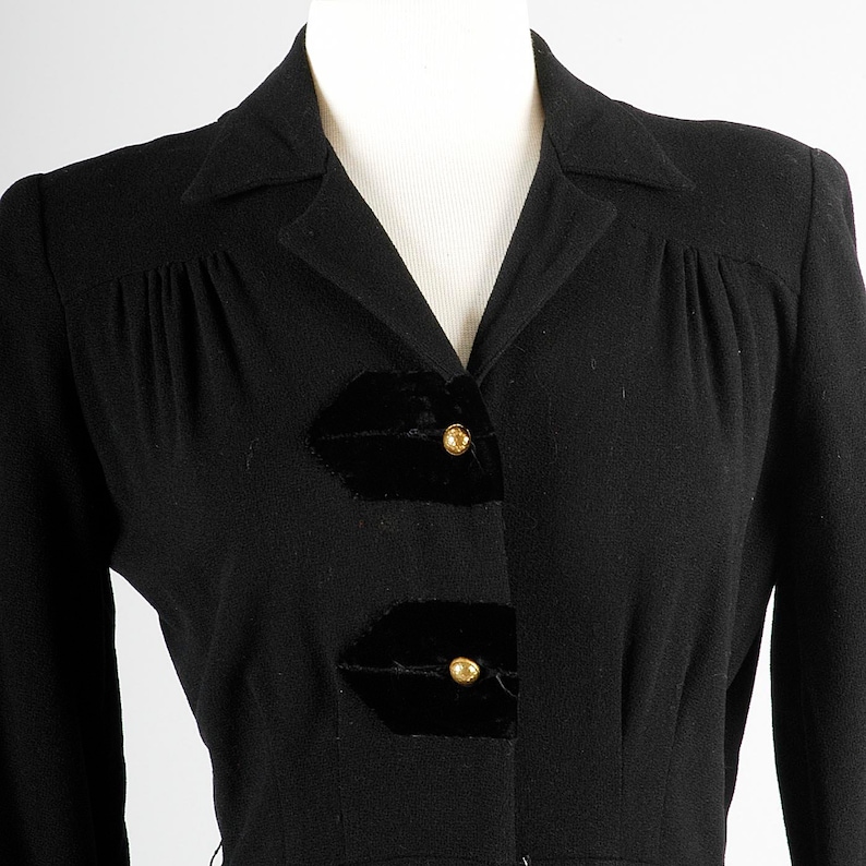 Medium 1940s Dress Little Black Dress 40s Black Dress Black - Etsy