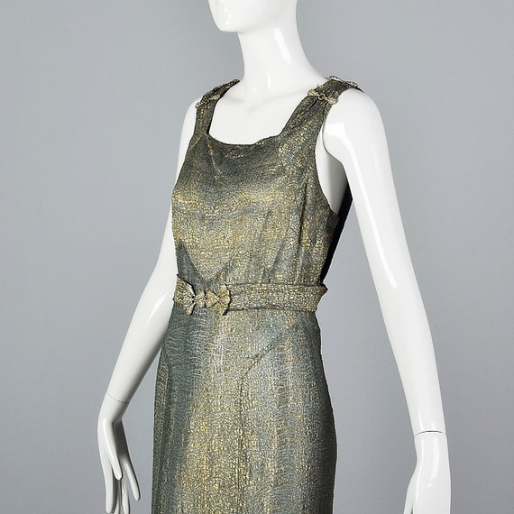 XS 1930s Dress Gold Lamé Evening Gown Old Hollywo… - image 8