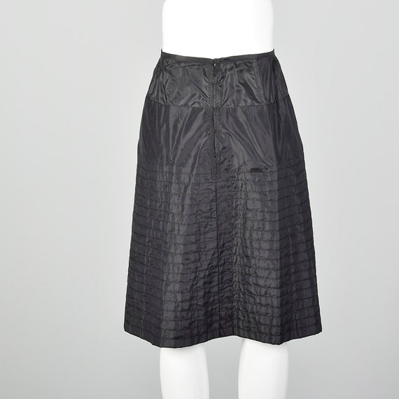 Small 1950s Black Slip Underpinning Quilted Stiff… - image 3