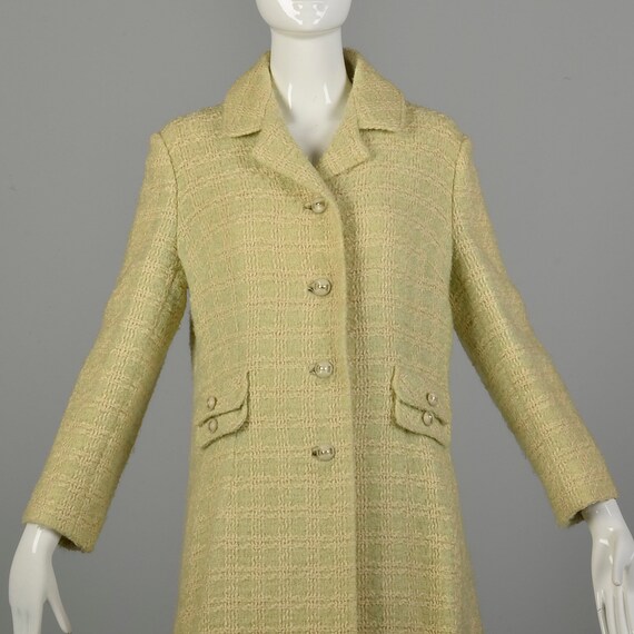 Medium 1960s Coat Green Woven Wool Tweed Plaid Wi… - image 6