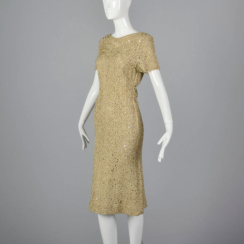 XS 1960s Ribbon Dress Casual Daywear Short Sleeves Sheer Dress - Etsy