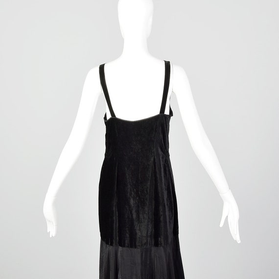 XS 1930s Drop Waist Velvet and Moire Silk Evening… - image 6