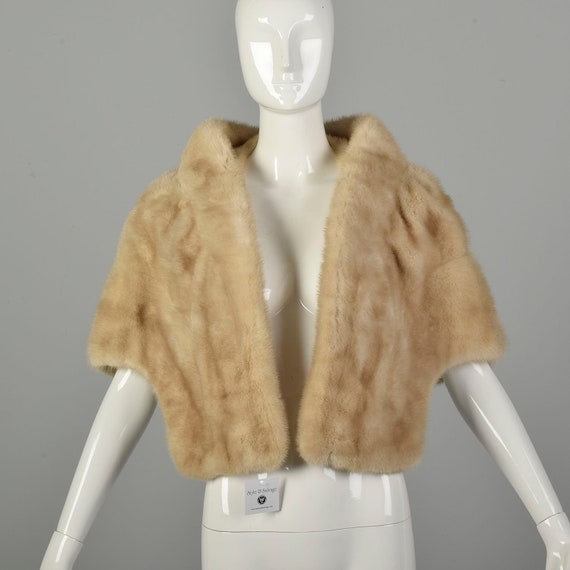 OSFM 1950S Real Mink Capelet Blonde Supple Fur Sto