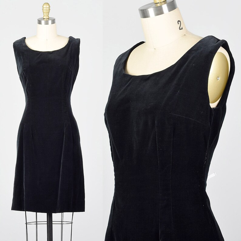 Medium 1950s Dress Black Velvet Jumper Dress Layering Piece Etsy
