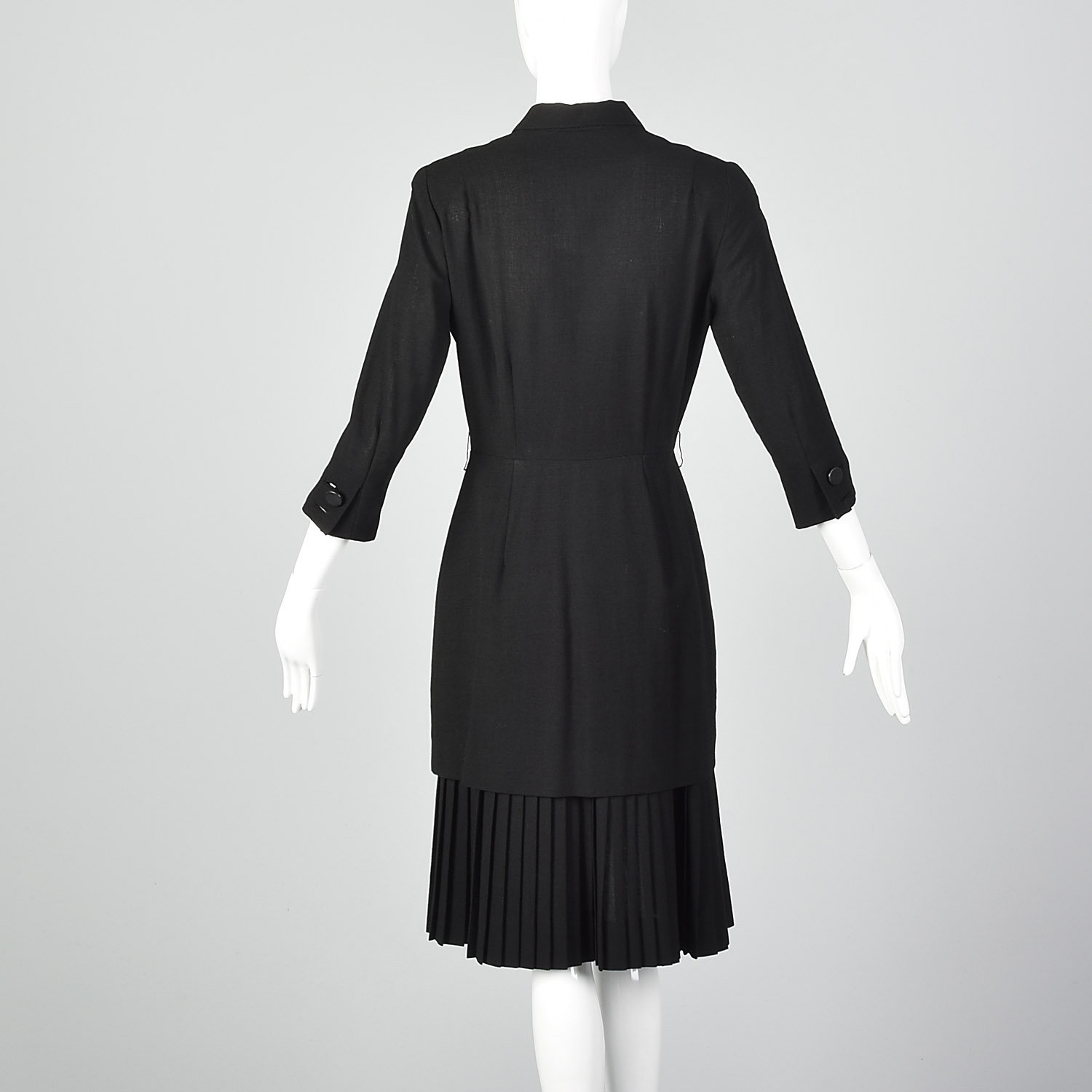 Small 1950s Black Dress With Button up Front and Pleated - Etsy