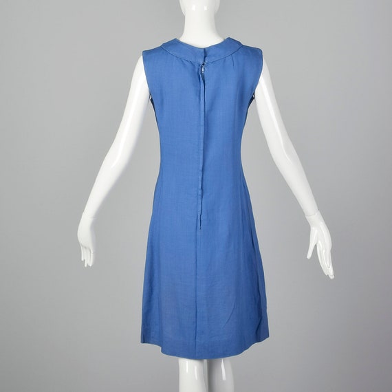 XS 1960s Dress Blue Shift Dress Summer Lightweigh… - image 3