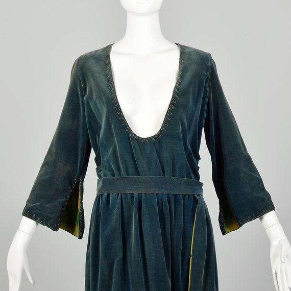 Medium 1910s Dress Edwardian Velvet Beaded Silk - image 7