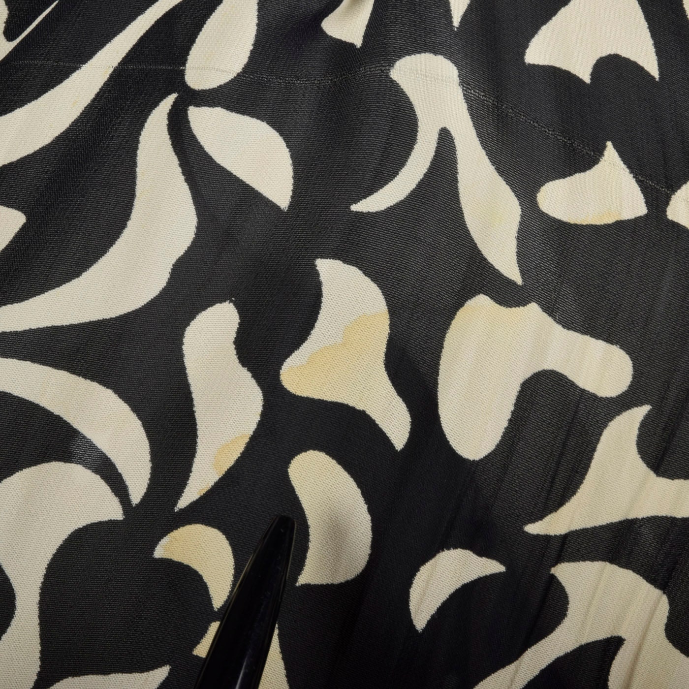 Large 1940s Dress Abstract Print Dress Sheer Overlay Black - Etsy