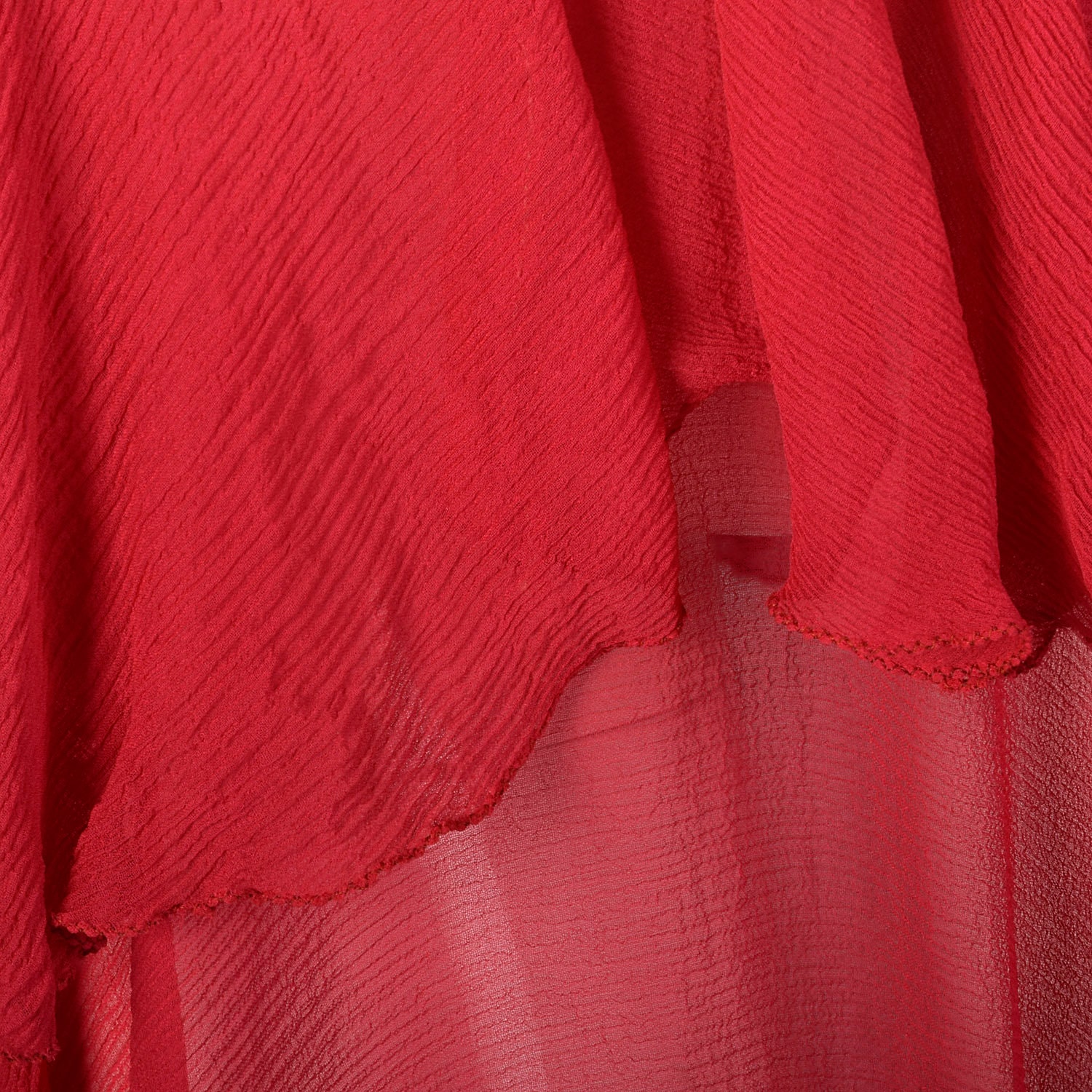 XXS 1920s Dress Sheer Red Silk Party Dress Flirty Ruffle Flapper Art ...