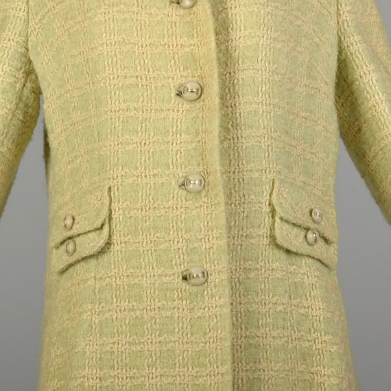 Medium 1960s Coat Green Woven Wool Tweed Plaid Wi… - image 9