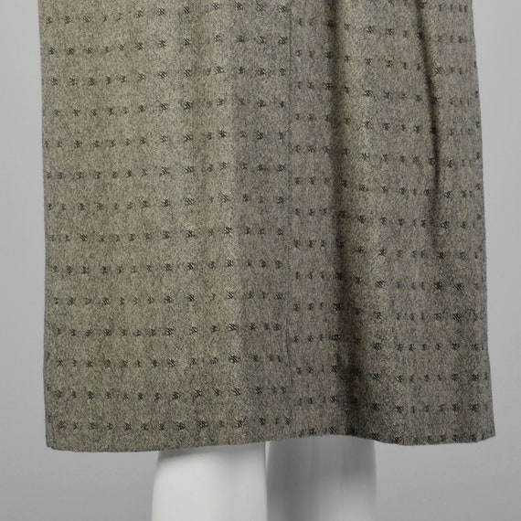 XS 1940s Wool Dress Black Velvet Trim Pockets Sou… - image 8