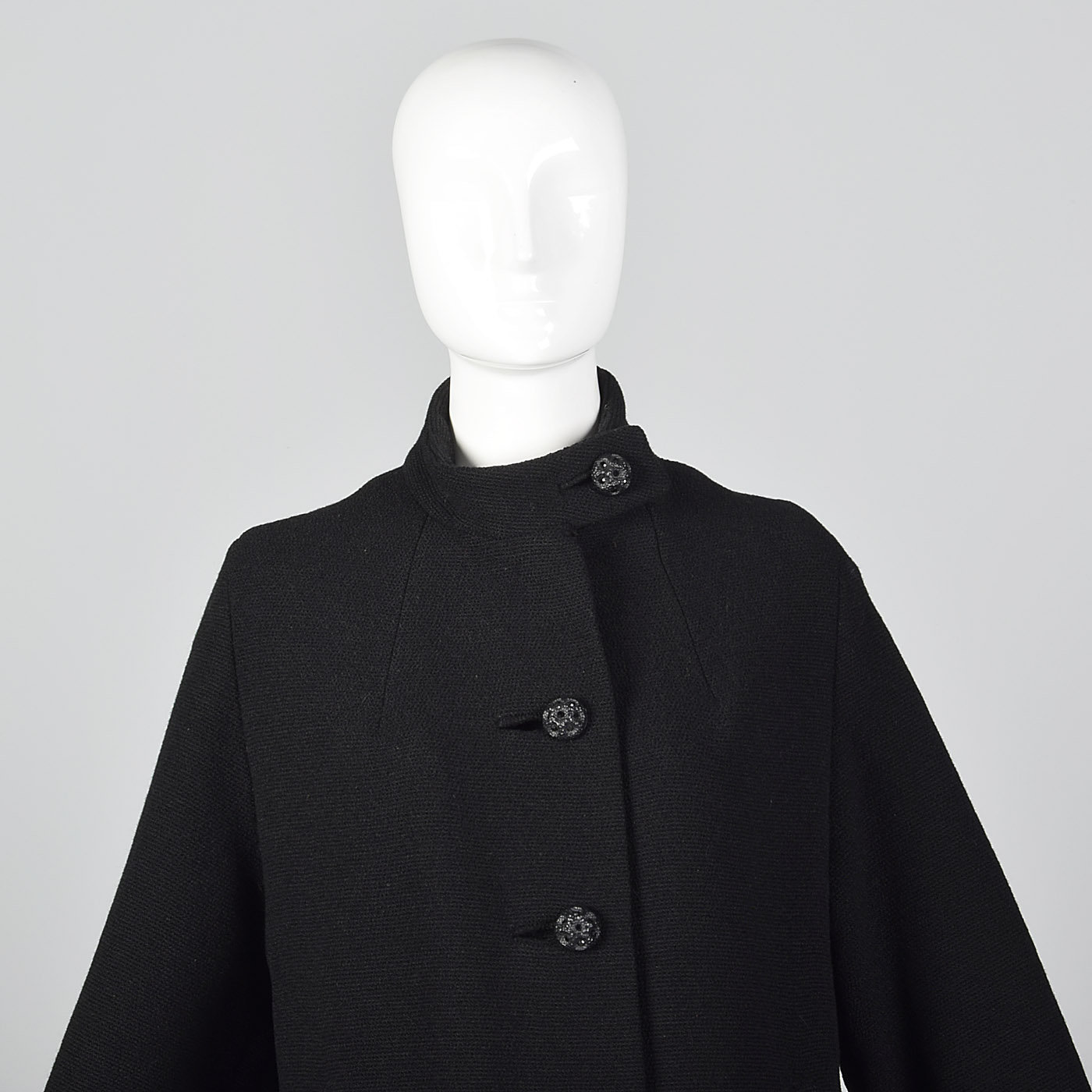 Medium Heavy Winter Coat Pockets Black Buttons Lined Standing | Etsy