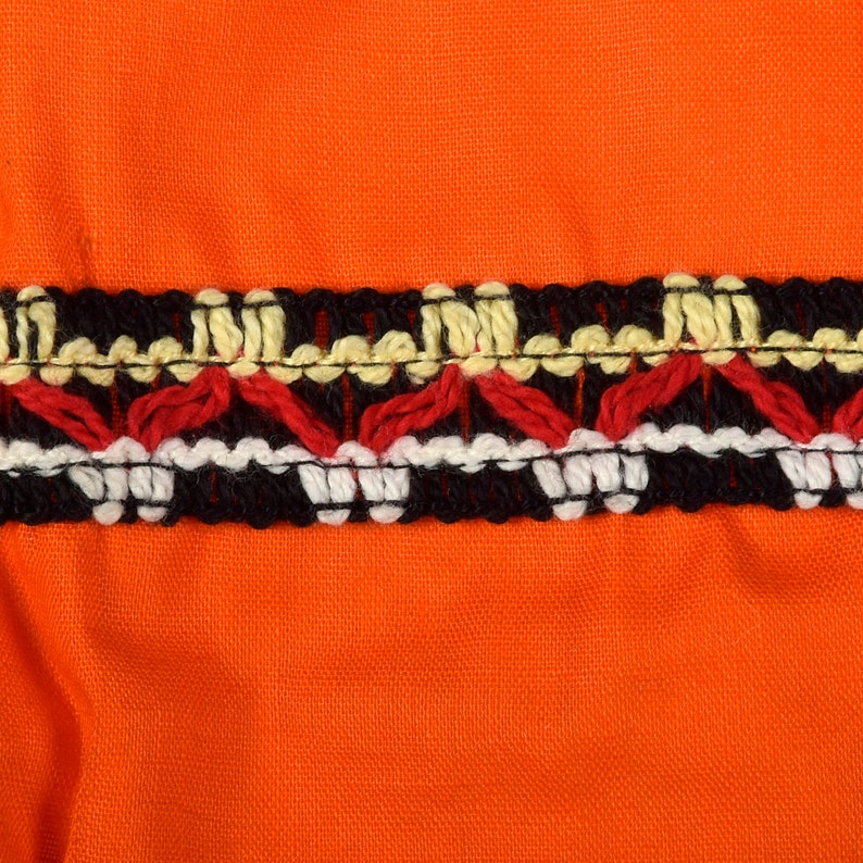 Medium 1960s Orange Top Off the Shoulder Peasant Blouse Pinup Game Day Shirt