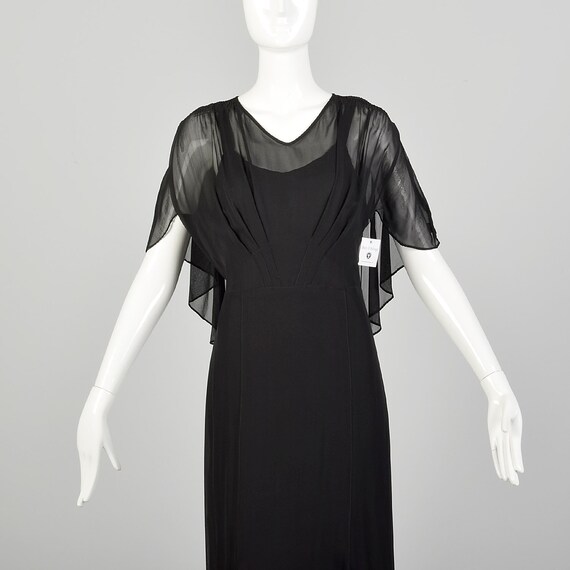 Large 1930s Little Black Dress Formal Evening She… - image 5