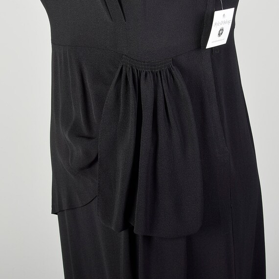 XL 1940s Little Black Dress Rayon Volup Beaded LB… - image 8