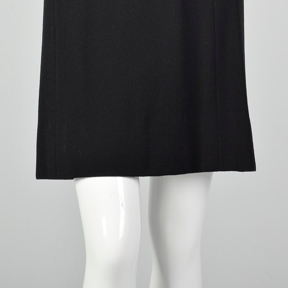 XXS 1960s Little Black Dress Vintage Wool Crepe D… - image 7