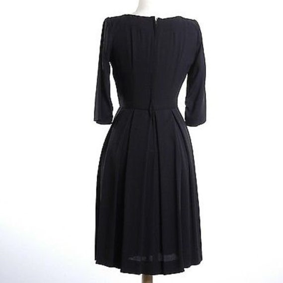 Small 1950s Dress Classic Little Black Dress Deta… - image 3