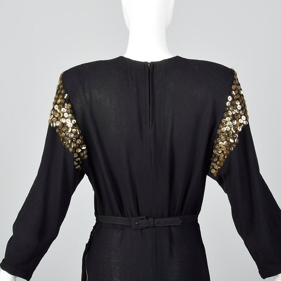 Medium 1940s Dress Black Femme Fatale Dress Large… - image 5