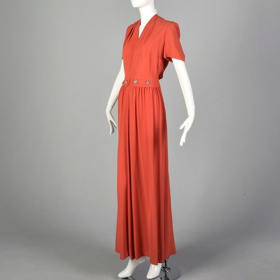 Small 1940s Rayon Dress in Pink Vintage Rayon Gow… - image 2
