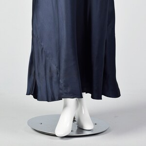 XXL 1930s Dress Navy Silk Dress Long Sleeves Bias Cut Glamorous Evening Wear Long Formal Gown Plus Size Volup 30s Vintage image 9
