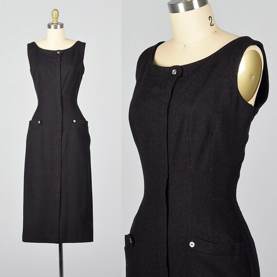black wool jumper dress