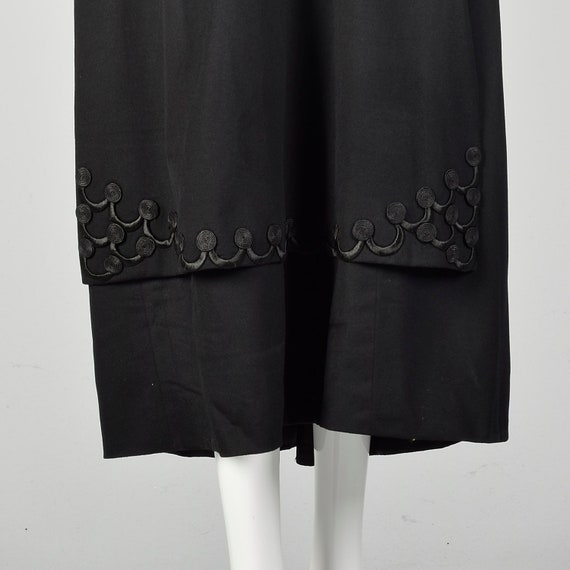 XS 1910s Edwardian Walking Suit Black Wool Cotton… - image 8