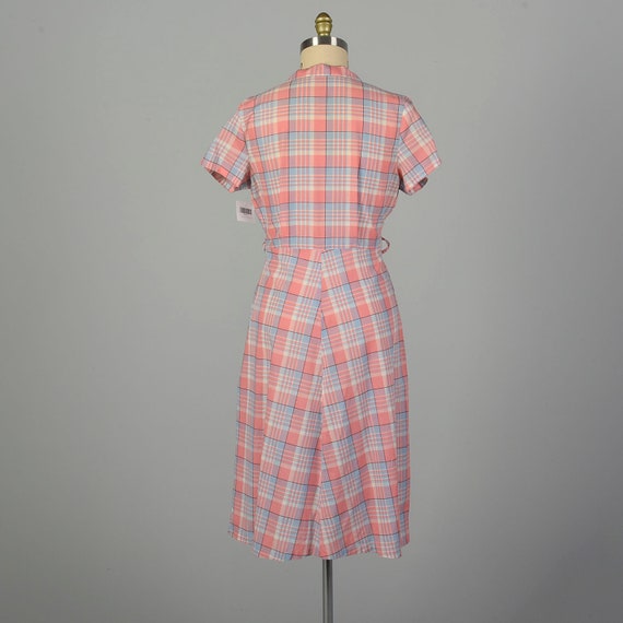 XL 1950s Pink Plaid Summer Day Dress - image 3