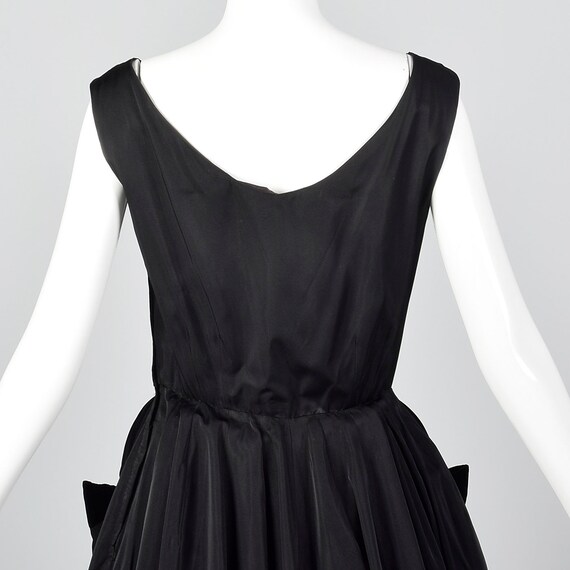 Small 1950s Dress Black Full Length Gown Velvet T… - image 6